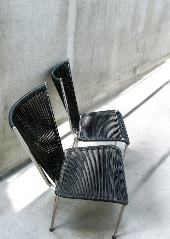 Paire de chaises scoubidou vers 1970 - Ethic Atelier