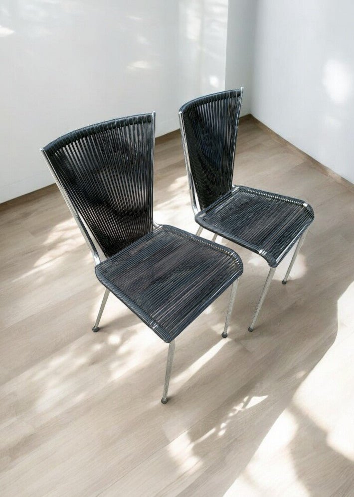 Paire de chaises scoubidou vers 1970 - Ethic Atelier