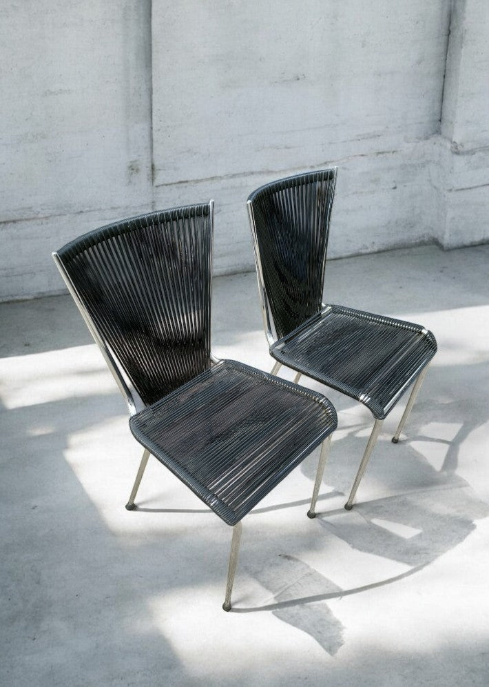 Paire de chaises scoubidou vers 1970 - Ethic Atelier