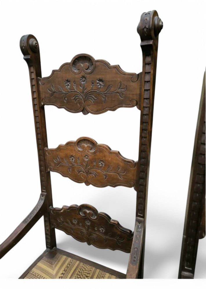 Paire de Fauteuils en Noyer Fin XIXème Siècle - Ethic Atelier