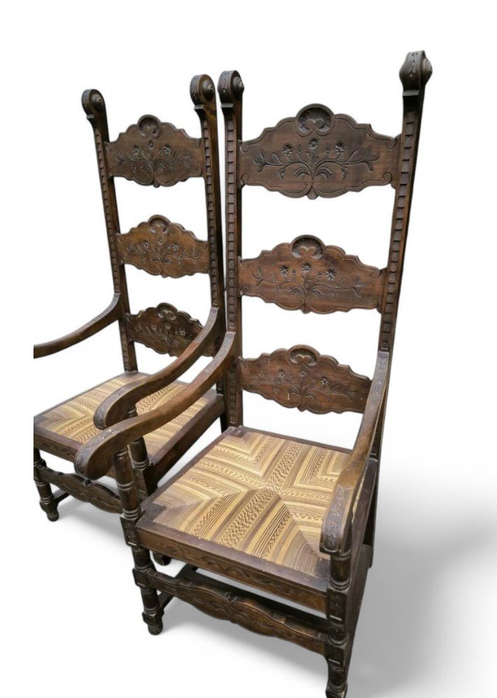 Paire de Fauteuils en Noyer Fin XIXème Siècle - Ethic Atelier