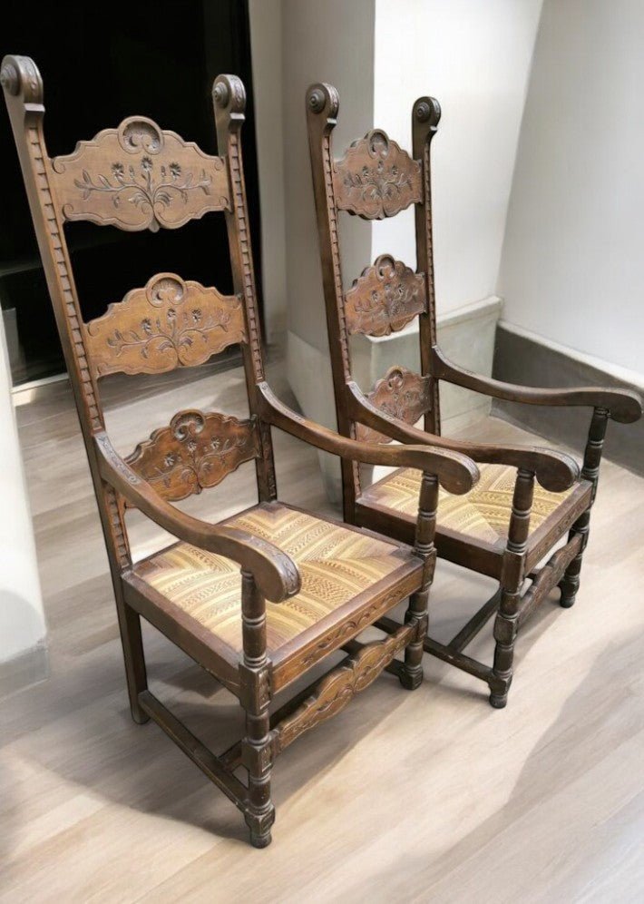 Paire de Fauteuils en Noyer Fin XIXème Siècle - Ethic Atelier