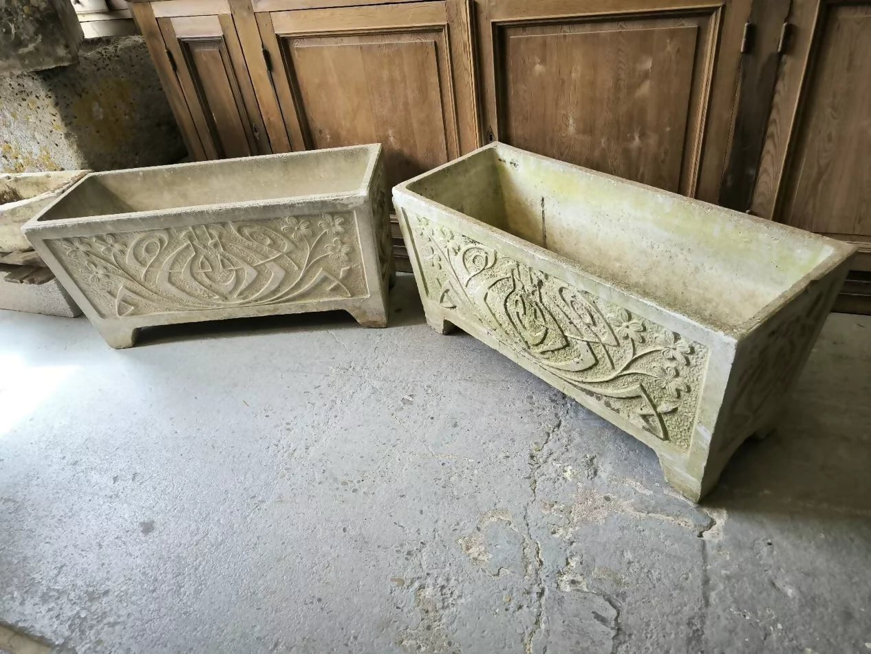 Paire de Jardinières en Béton Époque Art Nouveau - Ethic Atelier