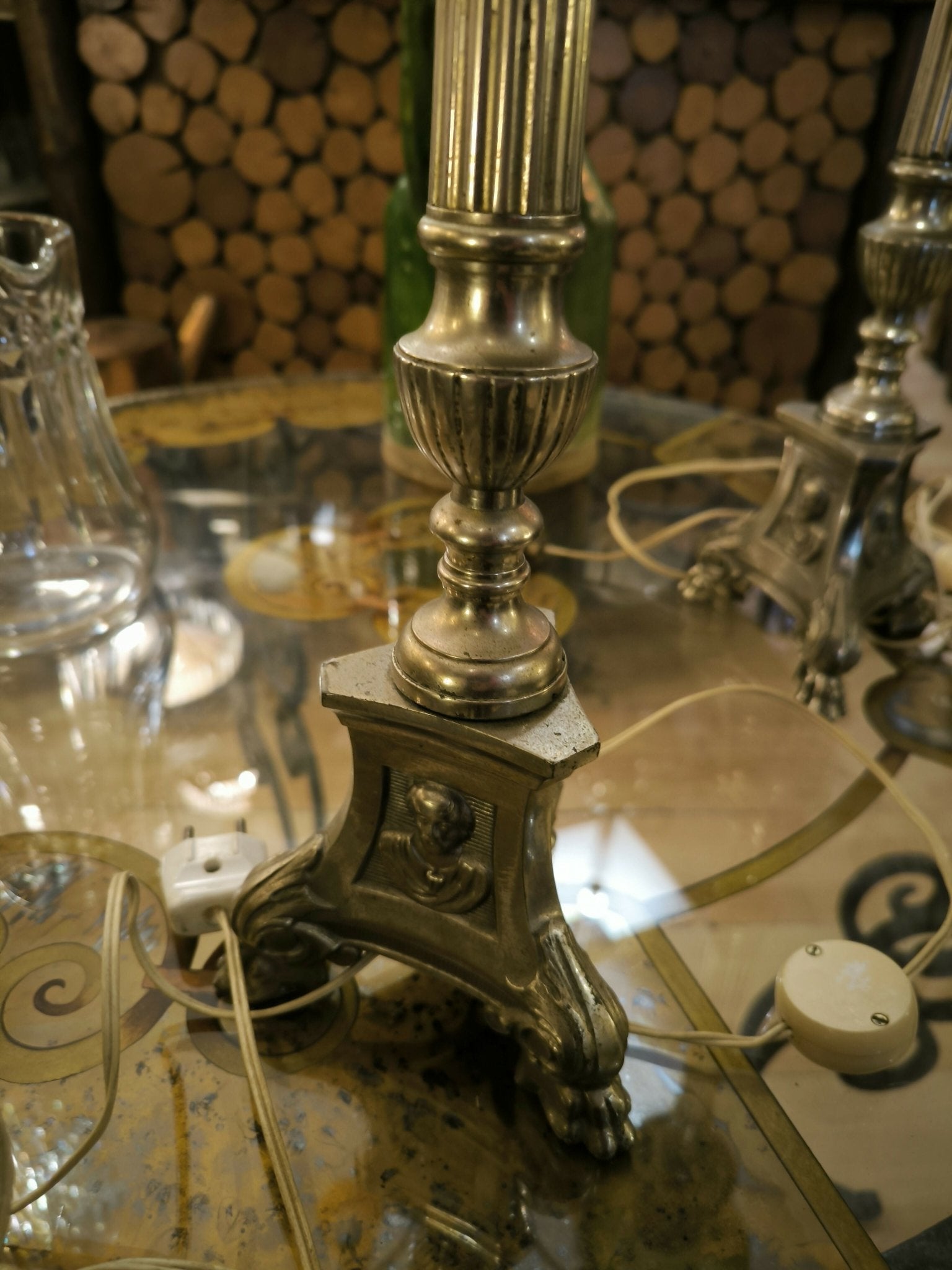 Paire de lampes en bronze nickelé début du XX siècle - Ethic Atelier