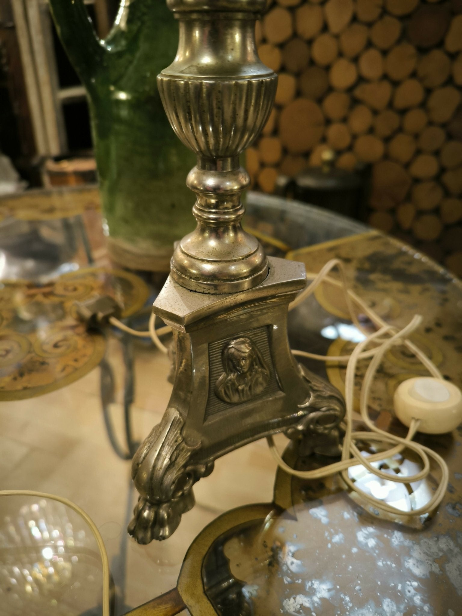 Paire de lampes en bronze nickelé début du XX siècle - Ethic Atelier