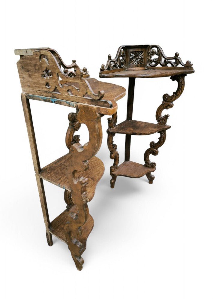 Paire d'étagères en encoignure époque Napoléon III en Palissandre de Rio - Ethic Atelier