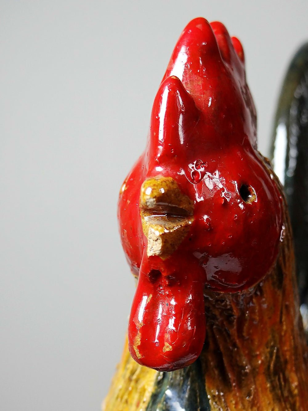 Petit coq décoratif en céramique émaillé artisanale art populaire - Ethic Atelier