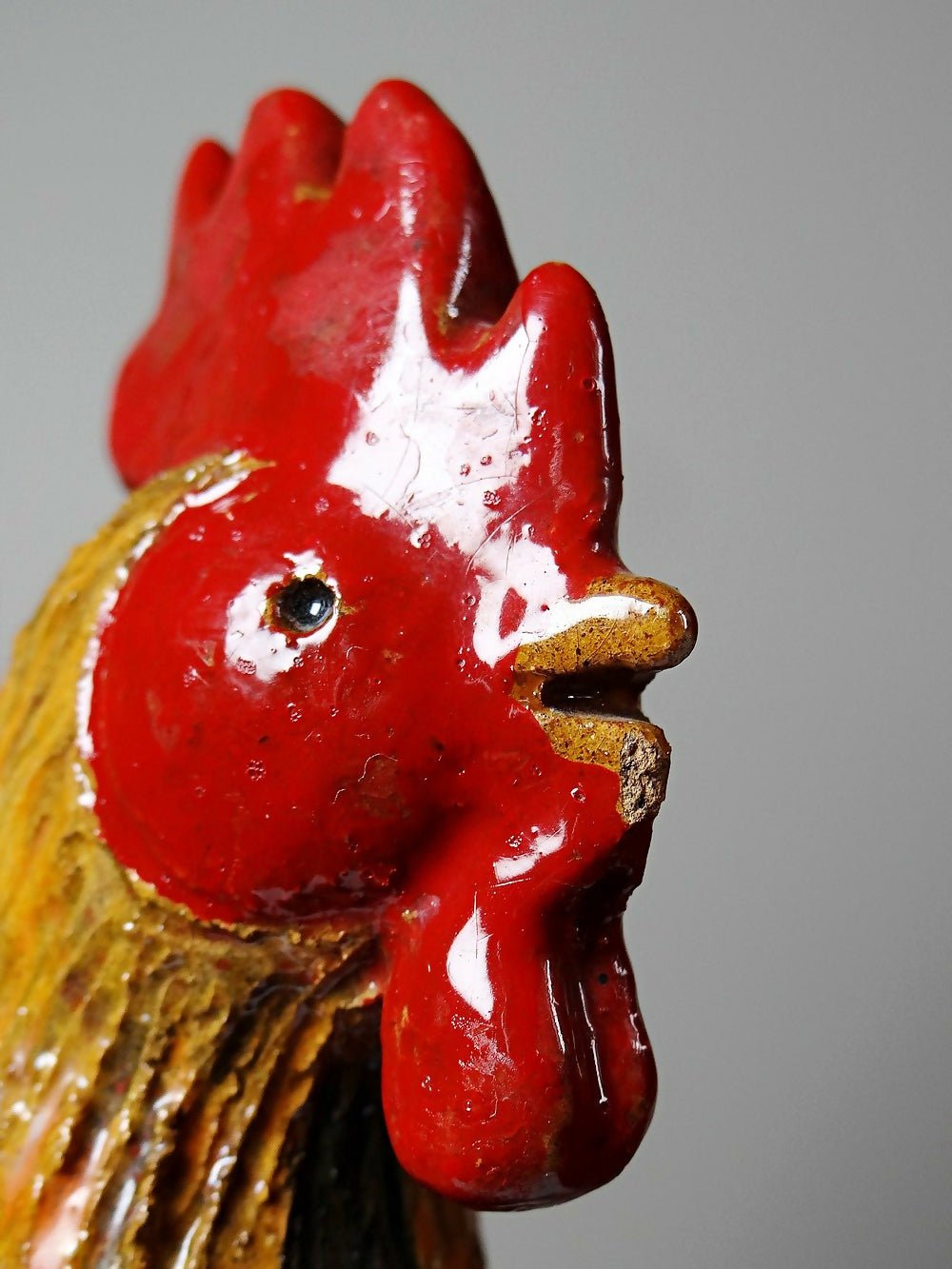 Petit coq décoratif en céramique émaillé artisanale art populaire - Ethic Atelier