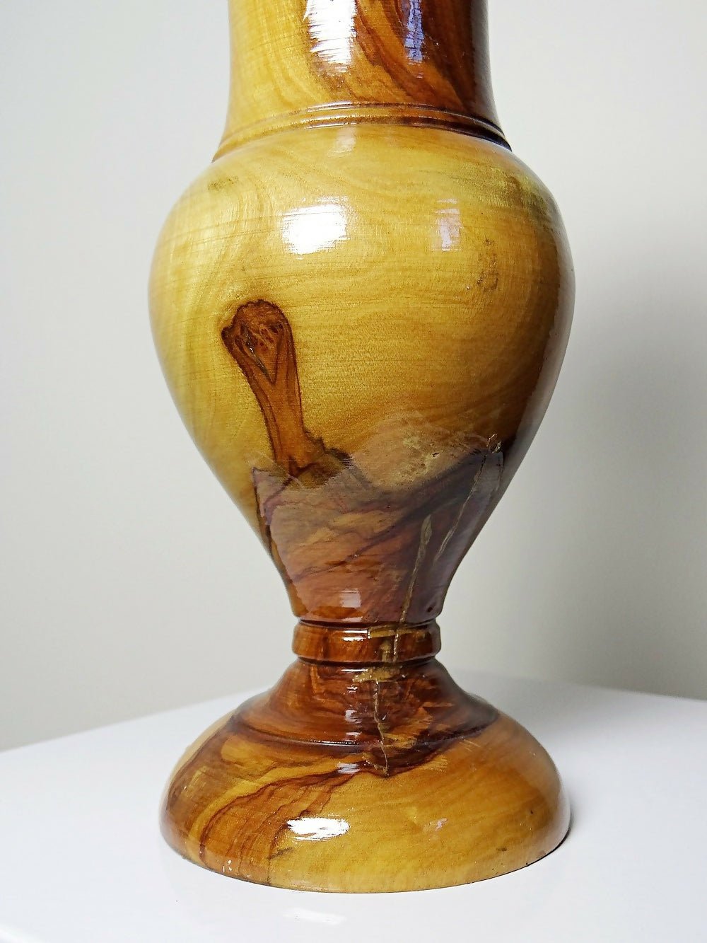 Petit vase vintage bois d'olivier tourné main - Ethic Atelier
