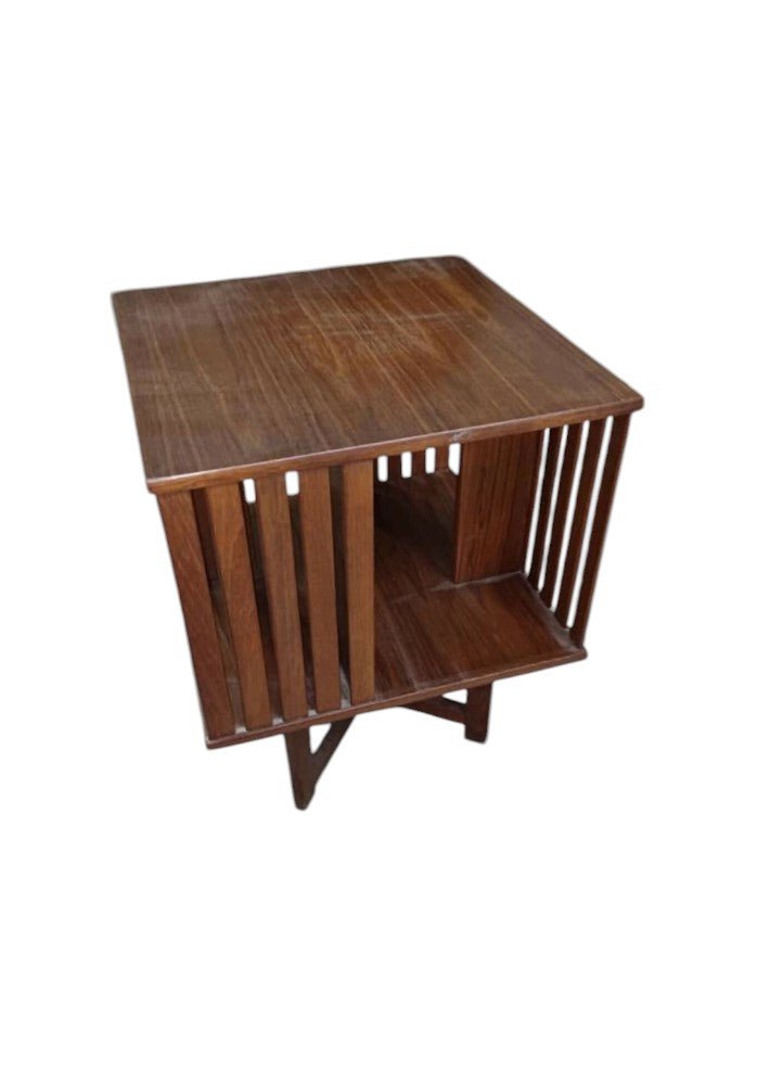 Petite bibliothèque Scandinave tournante en teck vers 1970 - Ethic Atelier