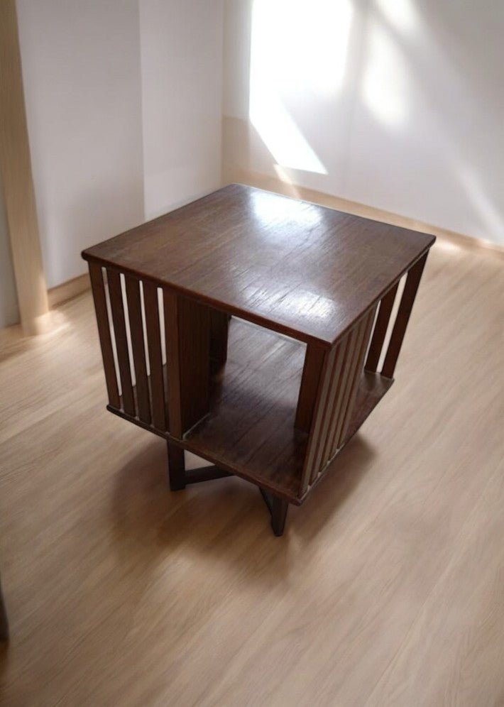 Petite bibliothèque Scandinave tournante en teck vers 1970 - Ethic Atelier