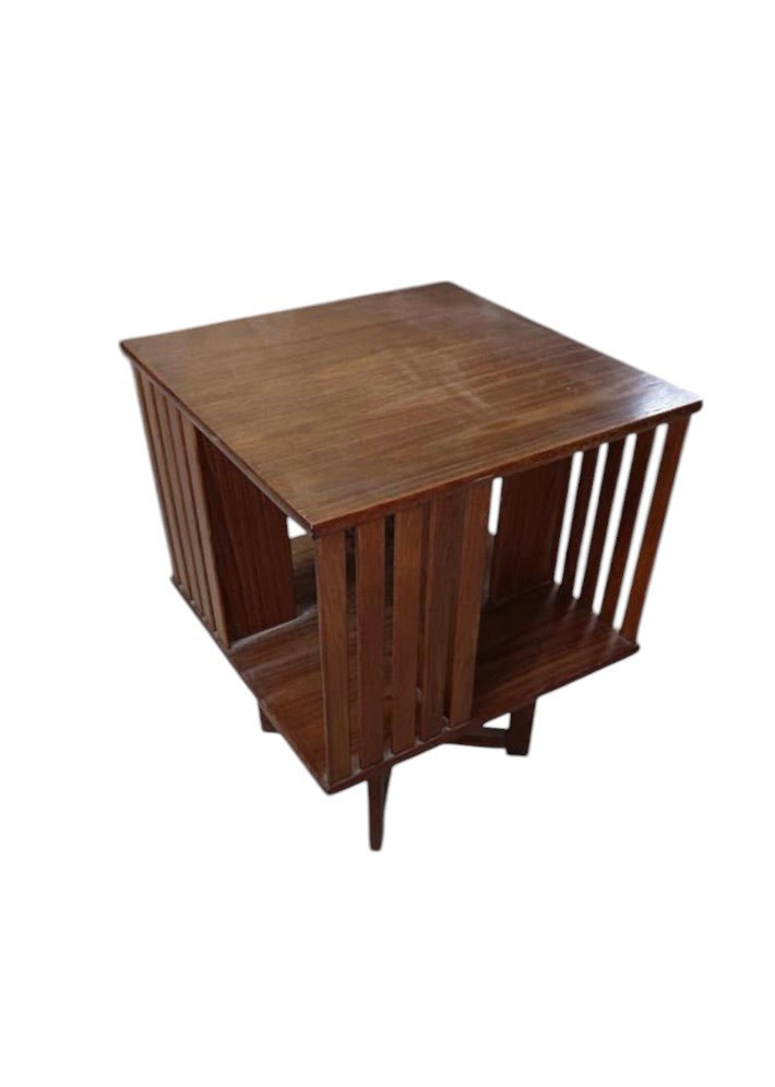 Petite bibliothèque Scandinave tournante en teck vers 1970 - Ethic Atelier