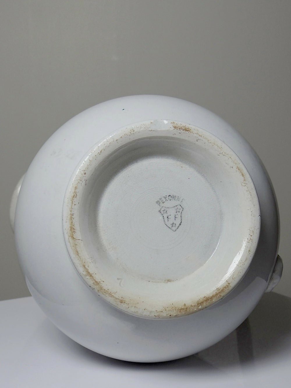 Pichet broc de toilette en faïence blanche ancienne Pexonne France - Ethic Atelier