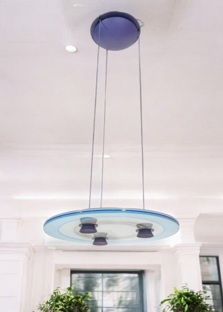 Plafonnier Aurora Blue par Perry King et Santiago Miranda pour Arteluce Italie, 1982 - Ethic Atelier