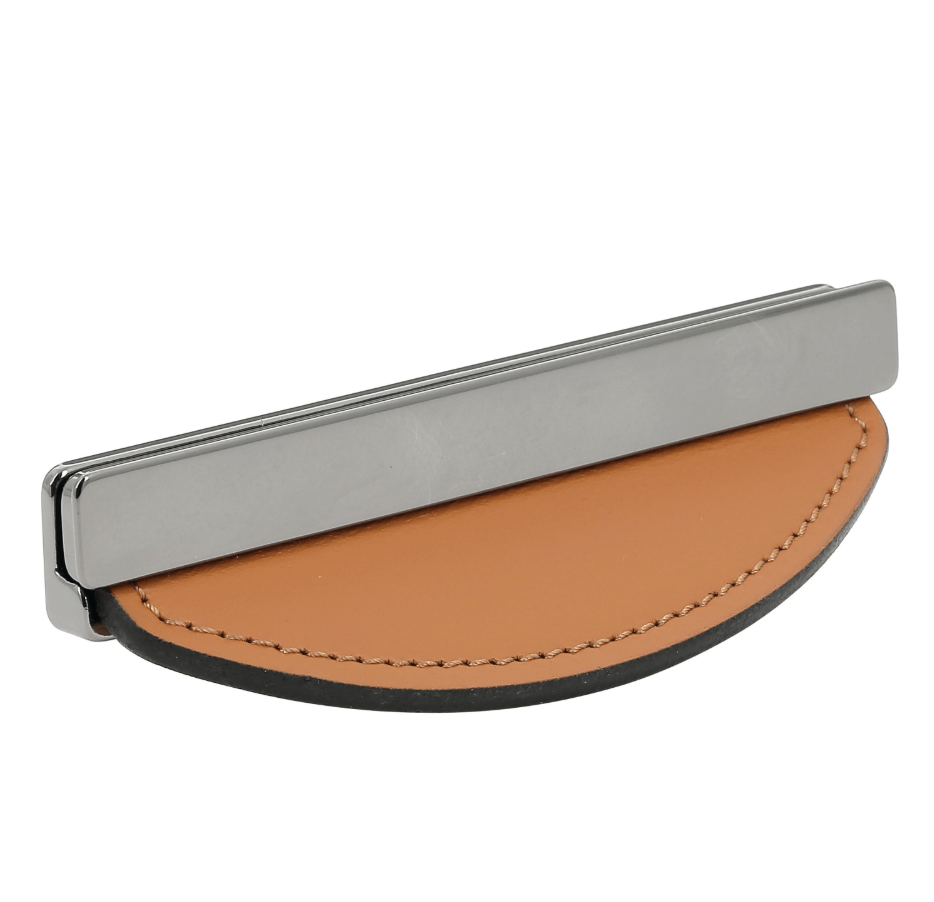 Poignée avec Insert en Cuir Caramel - Ethic Atelier