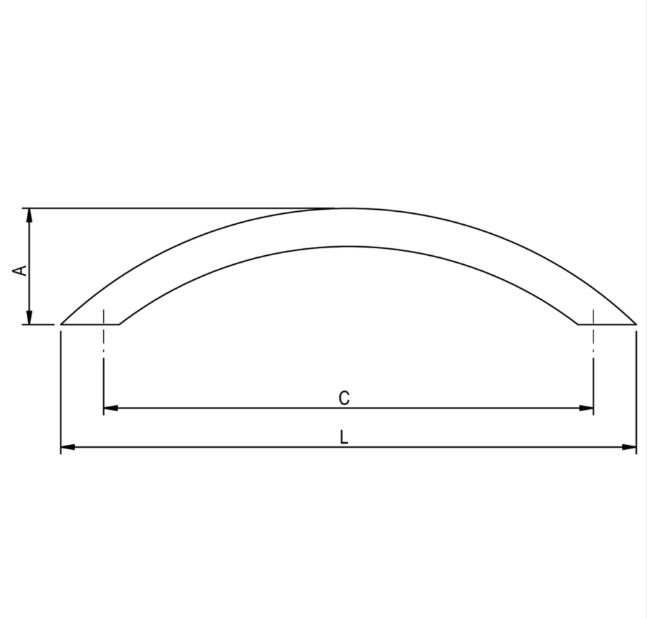 Poignée Courbe 163 Inox 304 - Inox Brossé - Ethic Atelier