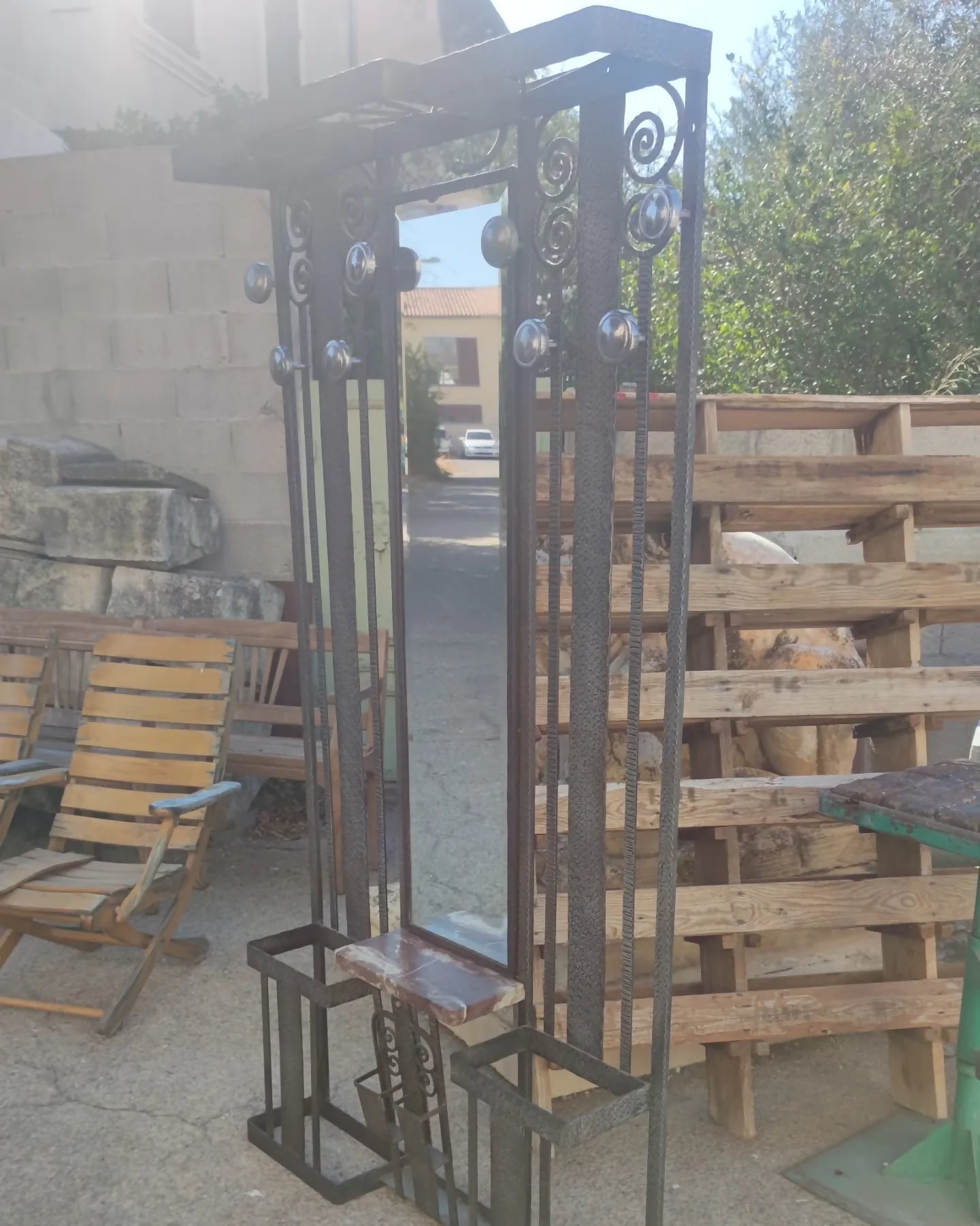 Porte manteaux de vestibule en fer forgé vers 1925 - Ethic Atelier