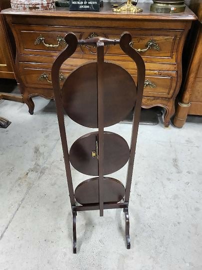 Présentoir à Gâteaux Pliant en Acajou – Élégance et Praticité - Ethic Atelier