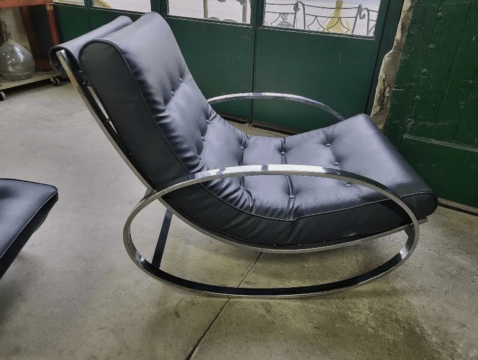 Rocking Chair Vintage avec repose - pieds en sky - Ethic Atelier