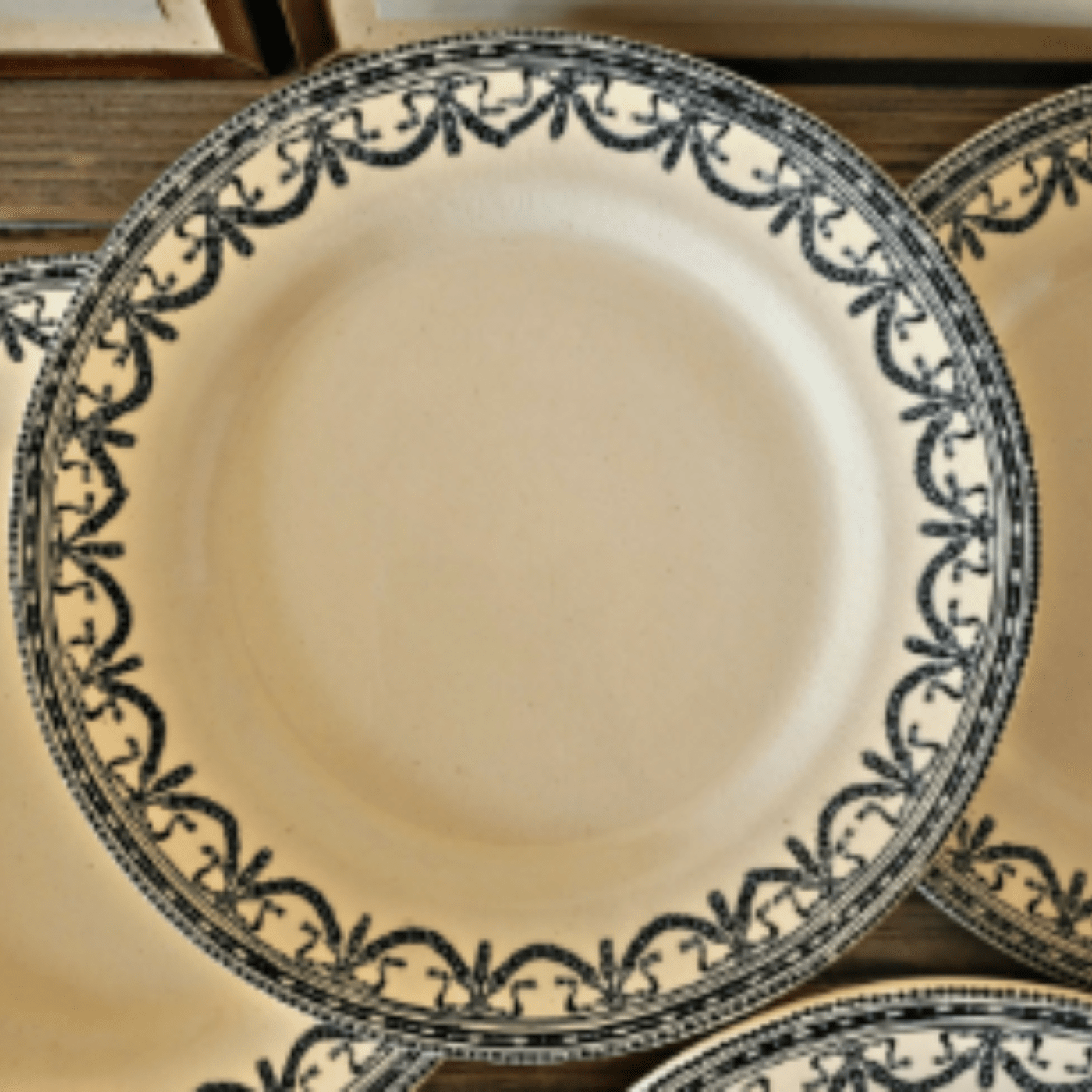 Salins assiettes terre de fer Guirlandes Louix XVI fin 19ème - Ethic Atelier