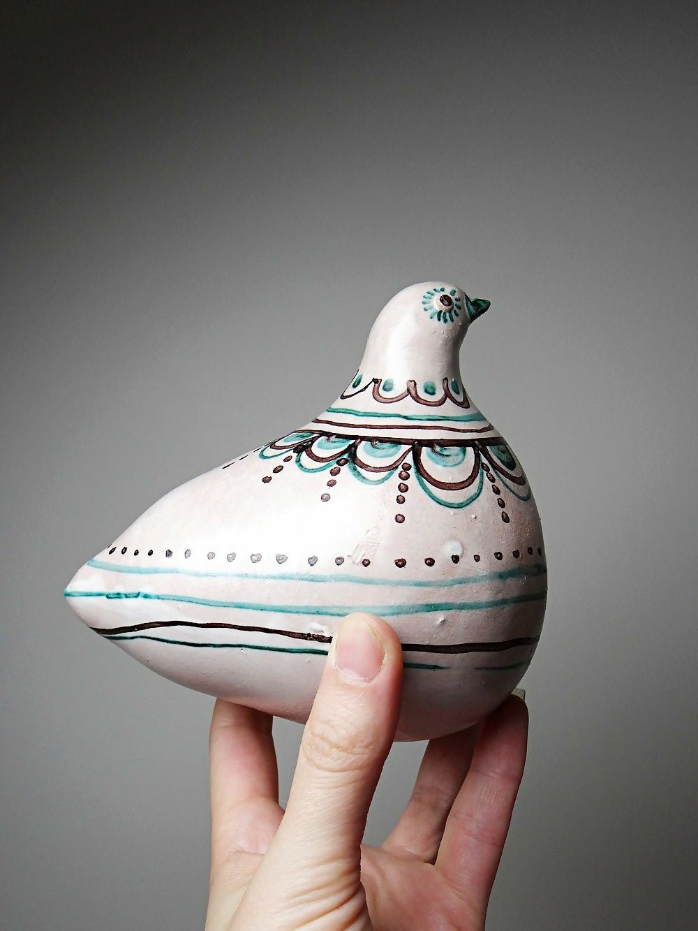 Sujet oiseau en céramique émaillée Italienne Cascio Sciacca vintage - Ethic Atelier