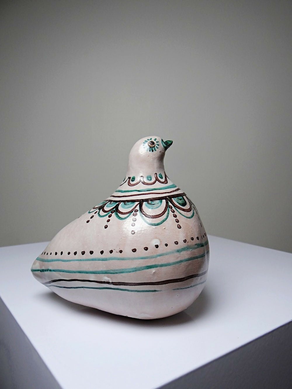 Sujet oiseau en céramique émaillée Italienne Cascio Sciacca vintage - Ethic Atelier