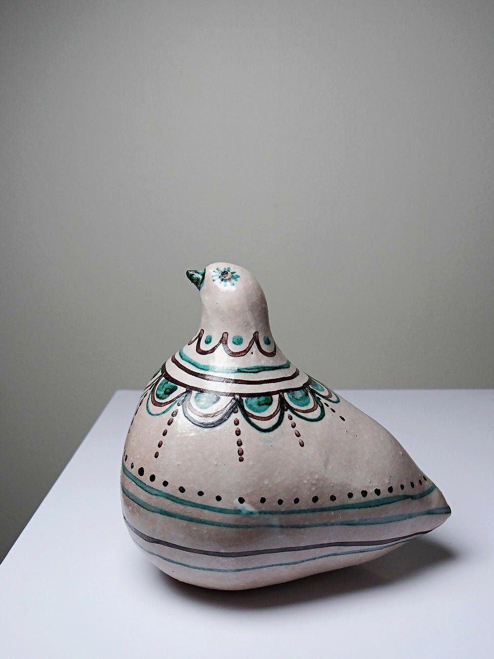 Sujet oiseau en céramique émaillée Italienne Cascio Sciacca vintage - Ethic Atelier