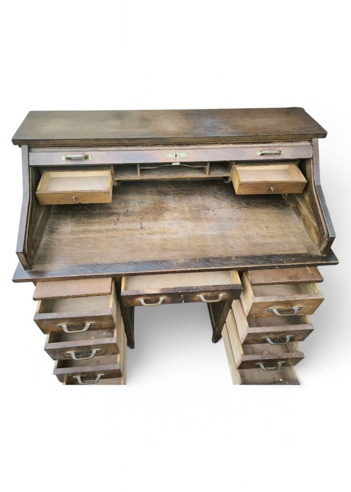 Superbe Bureau Américain en Chêne Style Art Déco - Ethic Atelier