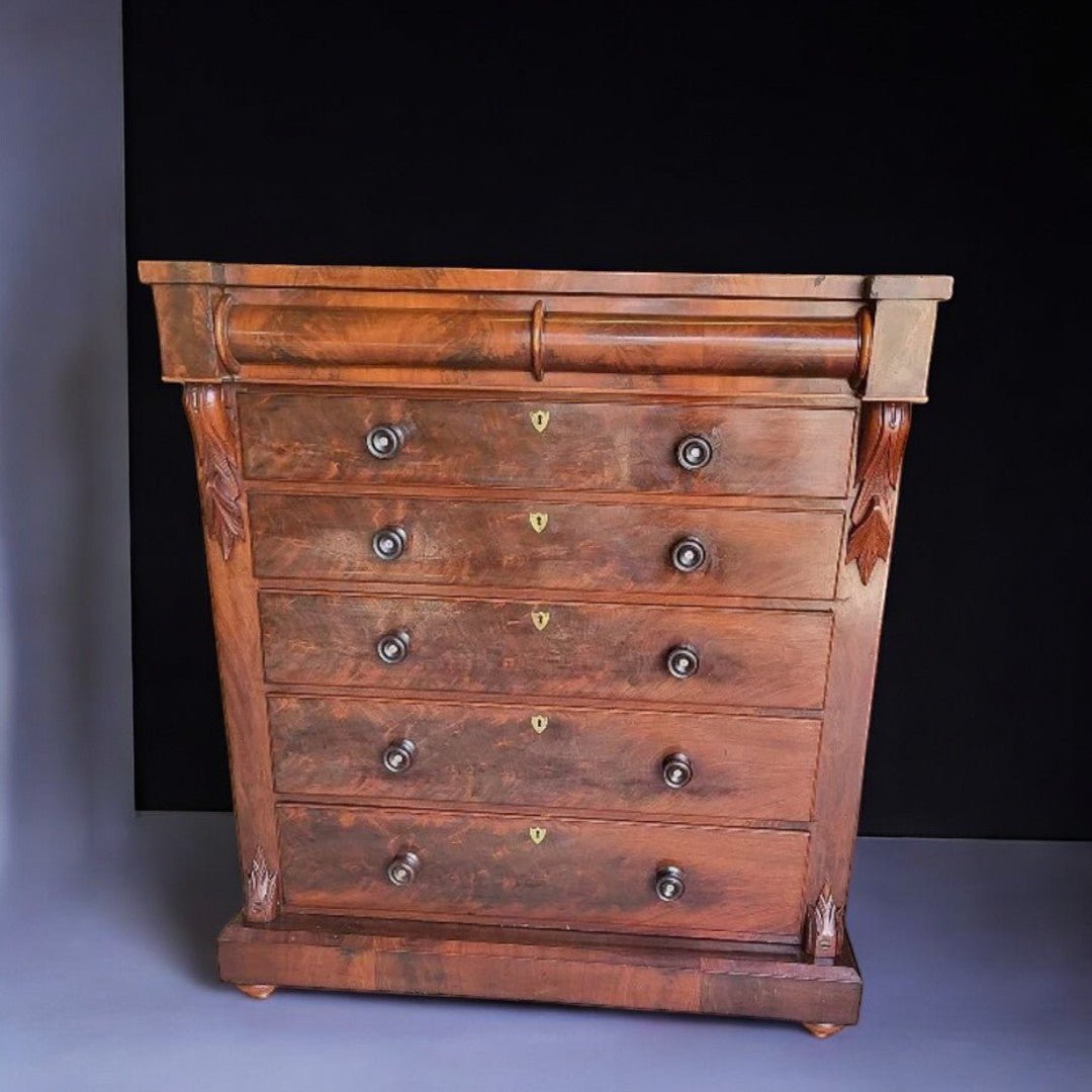 Superbe Commode en Acajou de Style Anglais avec 6 Tiroirs - Ethic Atelier
