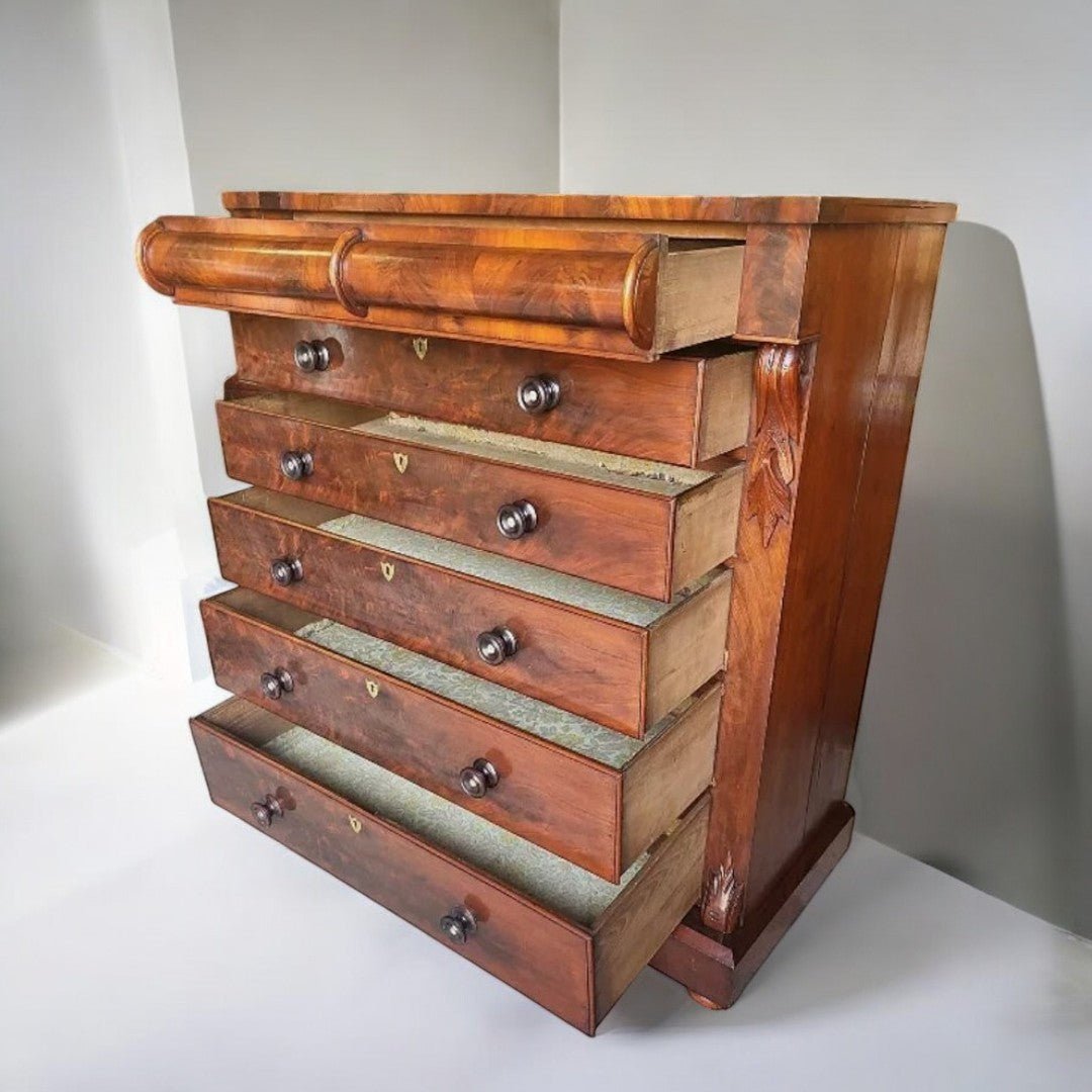 Superbe Commode en Acajou de Style Anglais avec 6 Tiroirs - Ethic Atelier