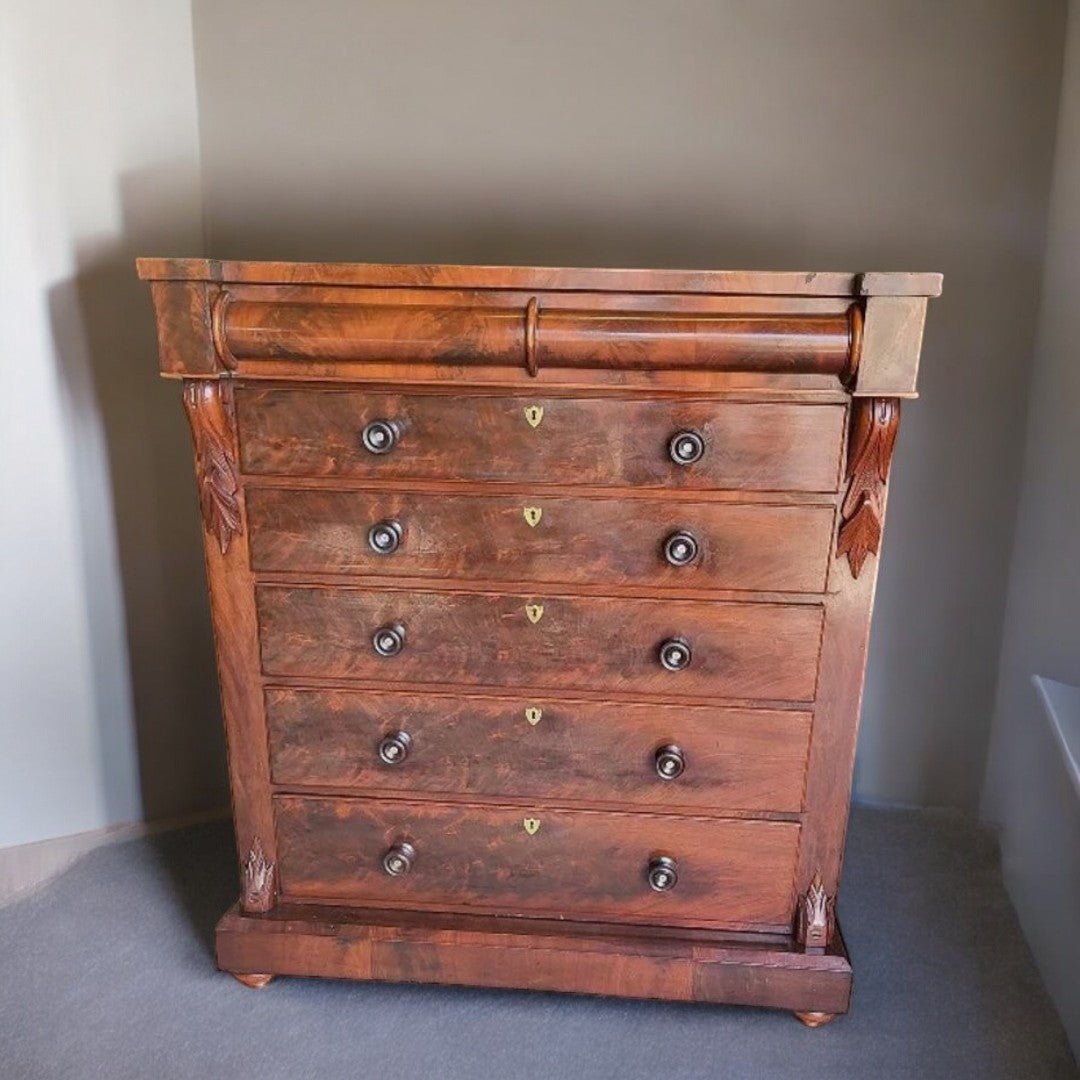 Superbe Commode en Acajou de Style Anglais avec 6 Tiroirs - Ethic Atelier