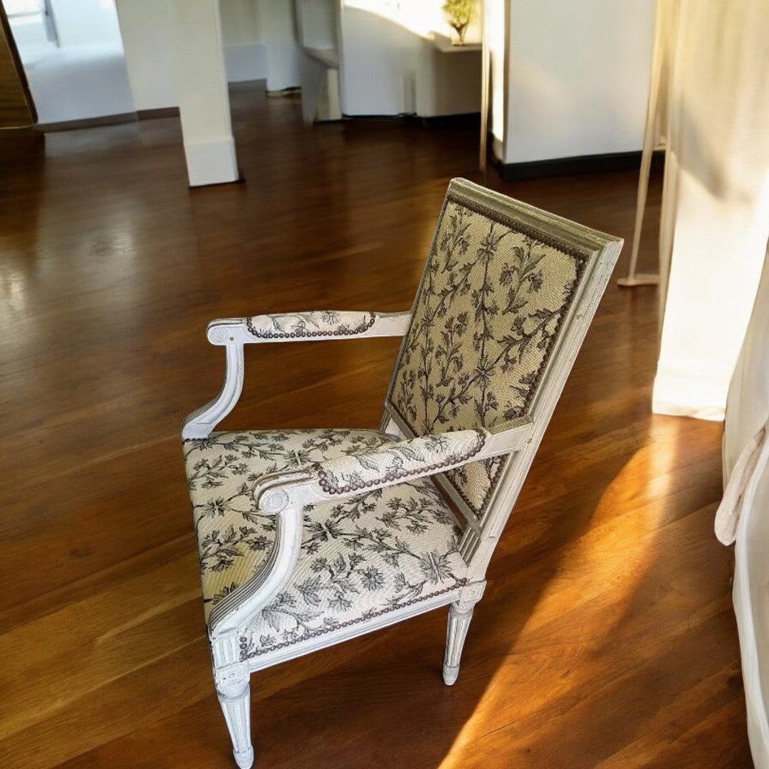 Superbe Fauteuil Louis XVI Gris - XIXe siècle - Ethic Atelier