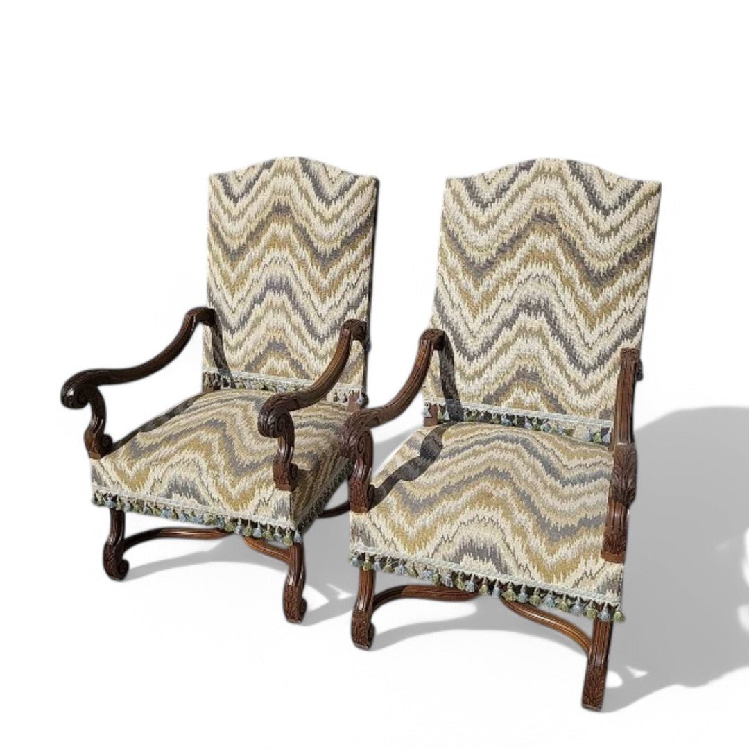 Superbe Paire de Fauteuils Louis XIII - XIXe siècle - Ethic Atelier