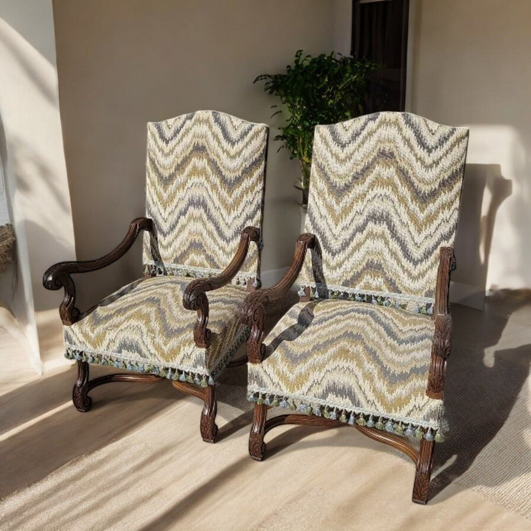 Superbe Paire de Fauteuils Louis XIII - XIXe siècle - Ethic Atelier