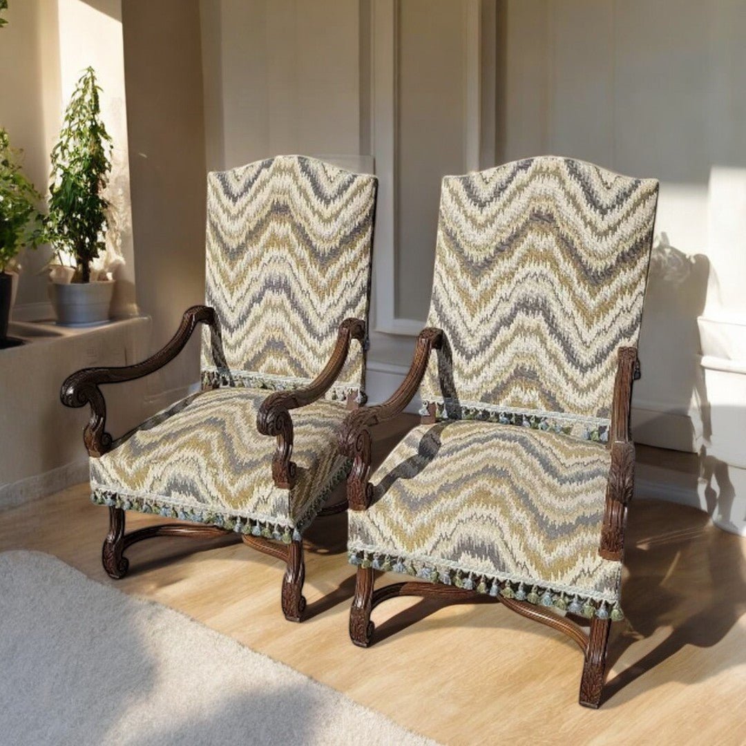 Superbe Paire de Fauteuils Louis XIII - XIXe siècle - Ethic Atelier