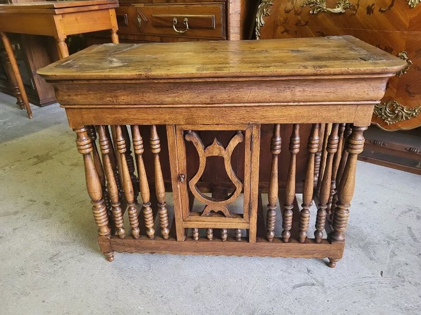 Superbe Panetière Ancienne Louis Philippe en Noyer Massif - Ethic Atelier