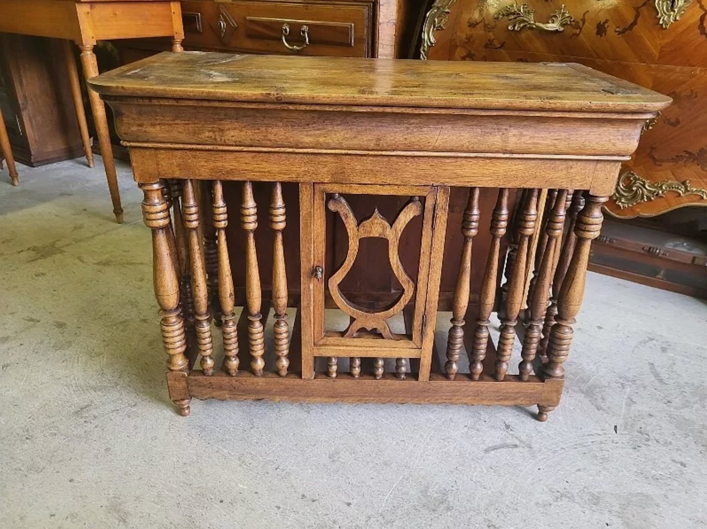 Superbe Panetière Ancienne Louis Philippe en Noyer Massif - Ethic Atelier