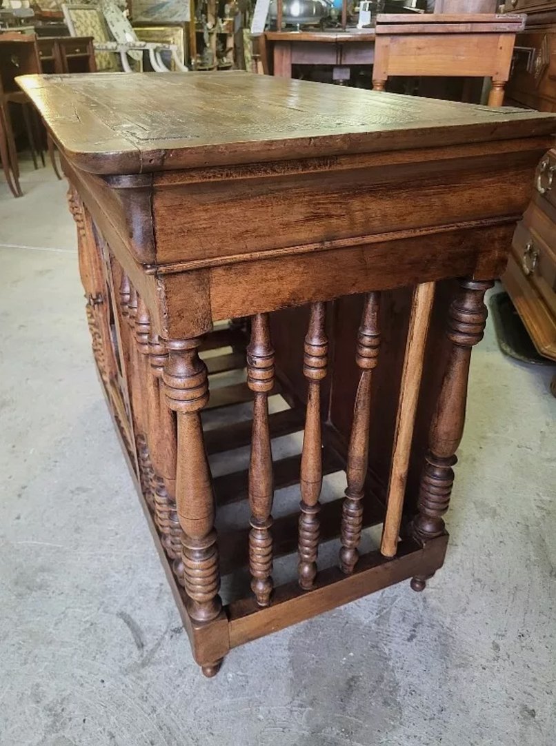 Superbe Panetière Ancienne Louis Philippe en Noyer Massif - Ethic Atelier