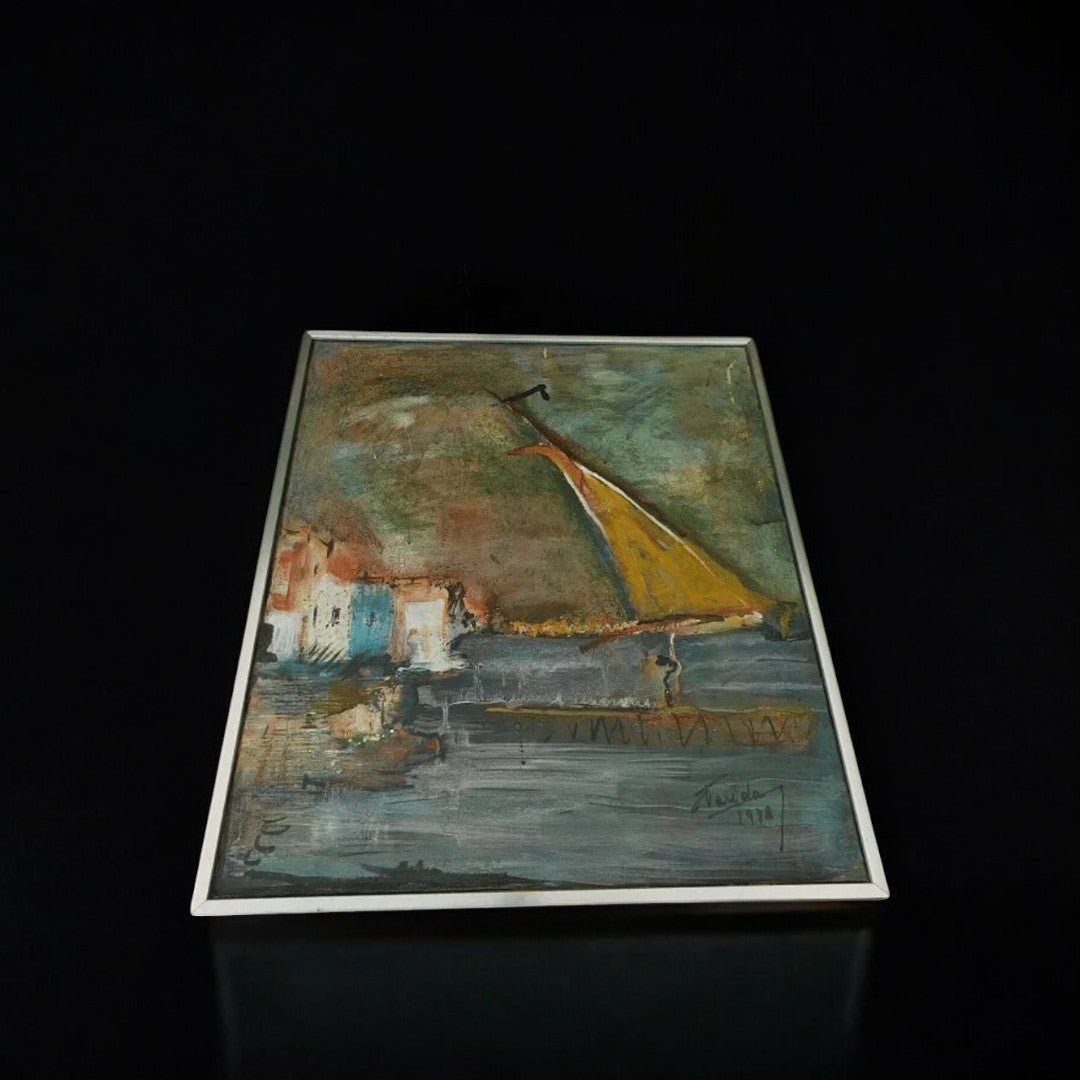 Superbe Tableau Peinture Marine - Farida - 1972 - Huile sur Toile - Ethic Atelier