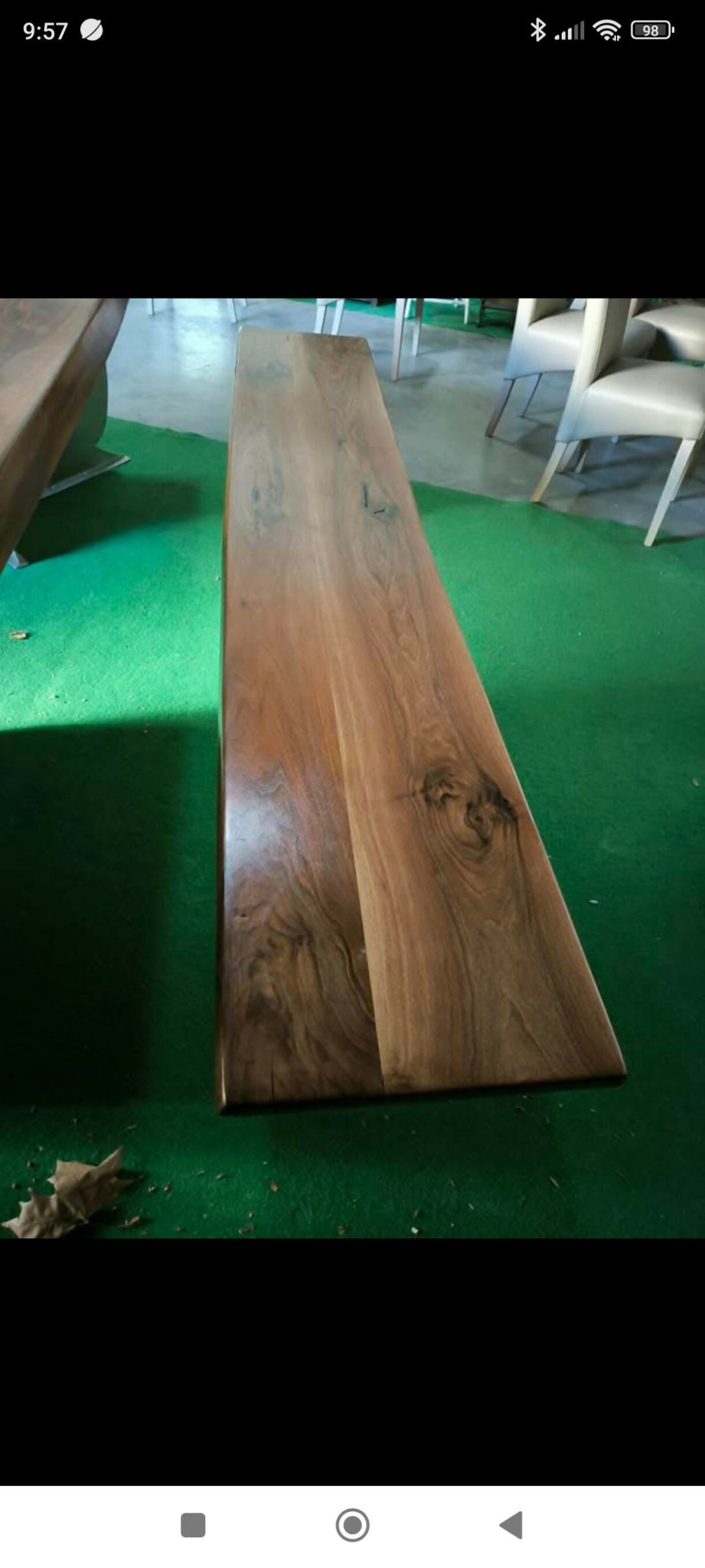 Table artistique en noyer et acier avec son banc et 6 chaises cuir - Ethic Atelier