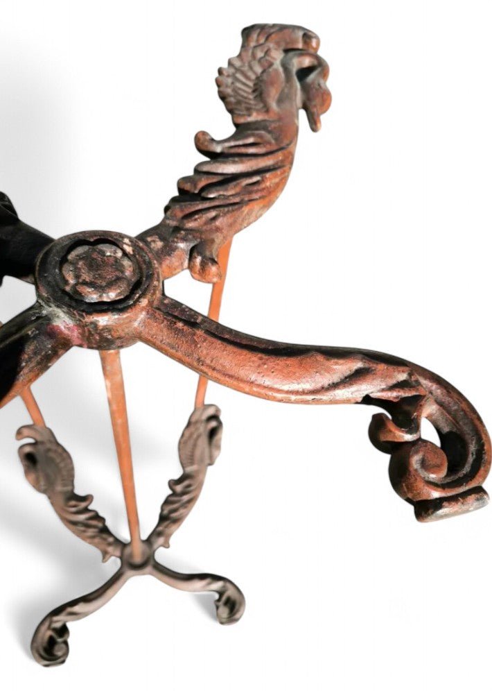 Table basse cols de cygnes fonte et marbre - Ethic Atelier