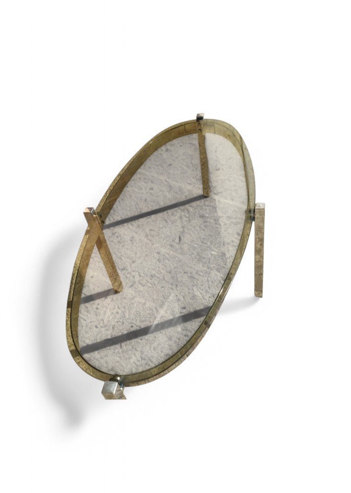 Table Basse Elliptique Vintage en Acier Chromé et Verre Fumé - Années 70 - Ethic Atelier