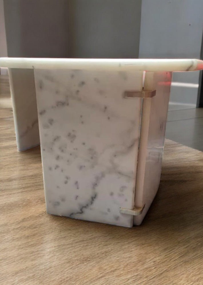 Table basse en marbre de Carrare blanc datant de 1970 - Ethic Atelier