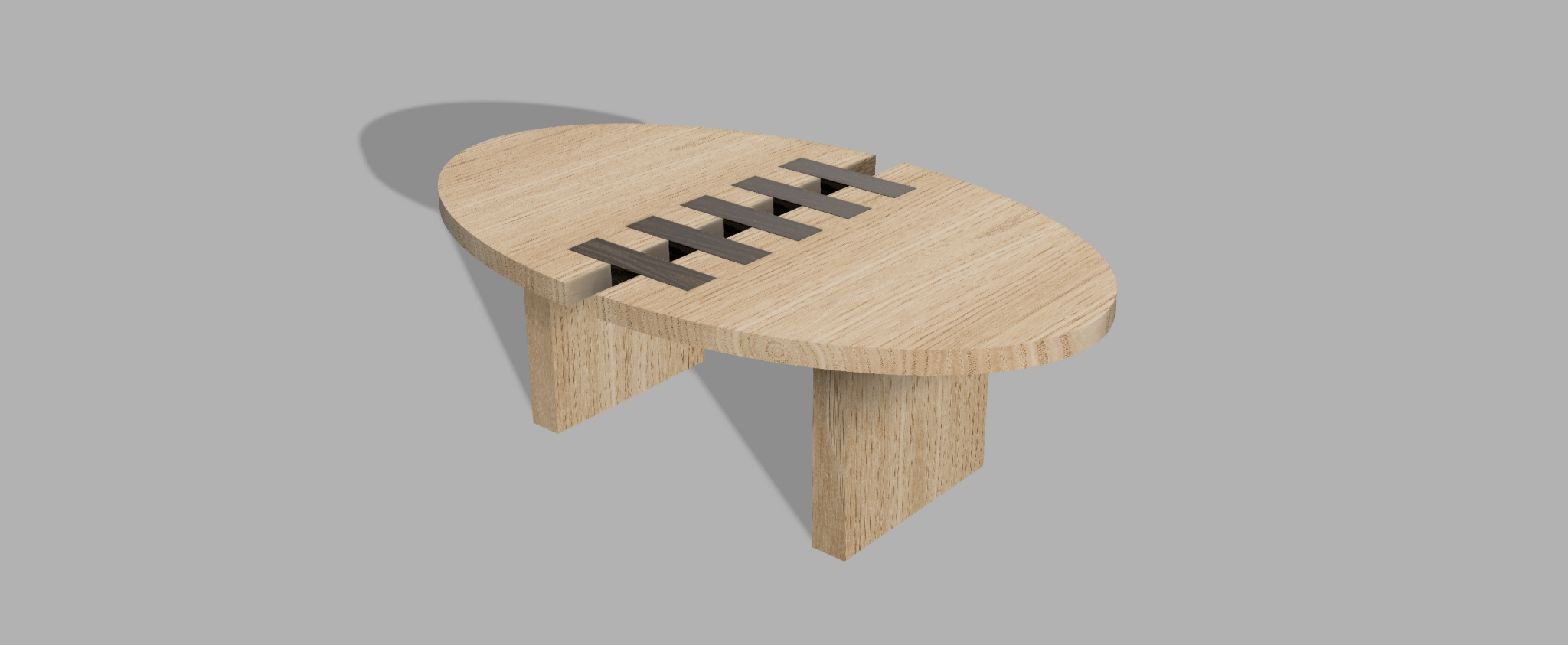 Table basse ovale design "Haute Couture" en bois massif - Ethic Atelier