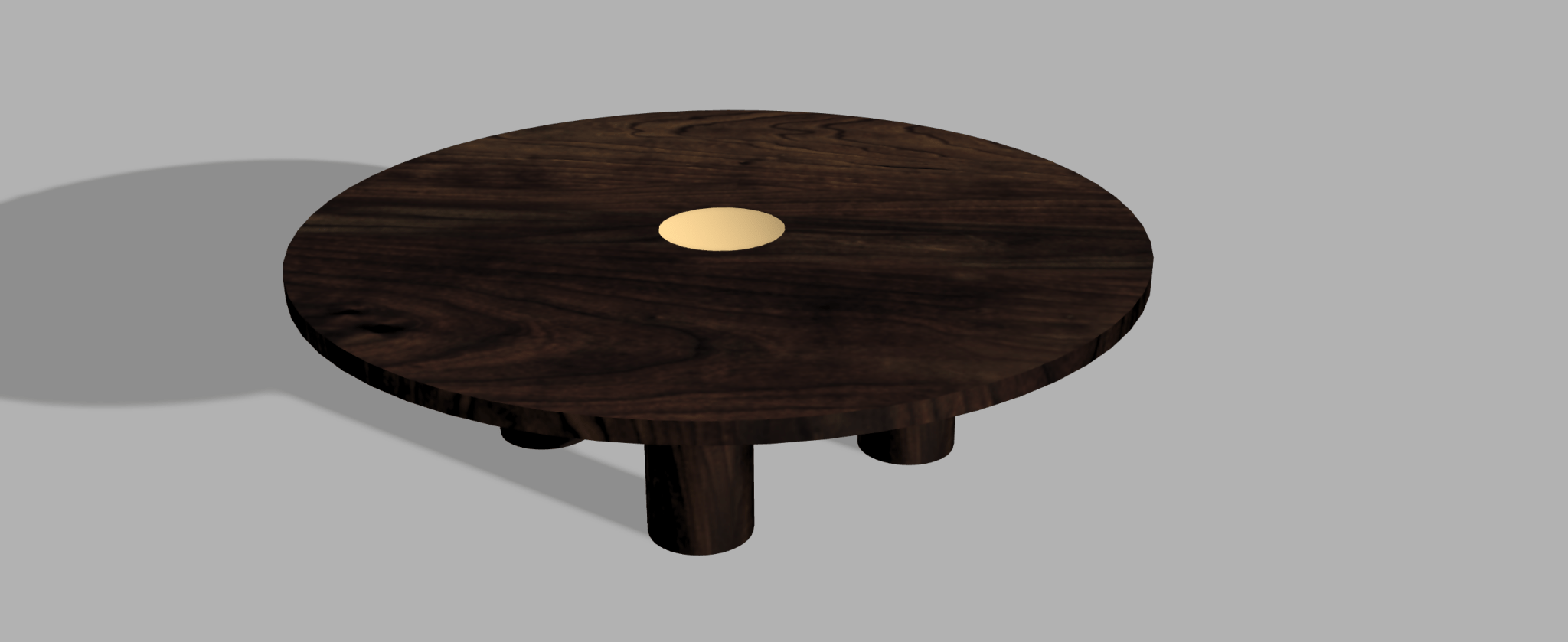 Table basse ronde en bois massif et laiton Oeil - Création artisanale - Ethic Atelier