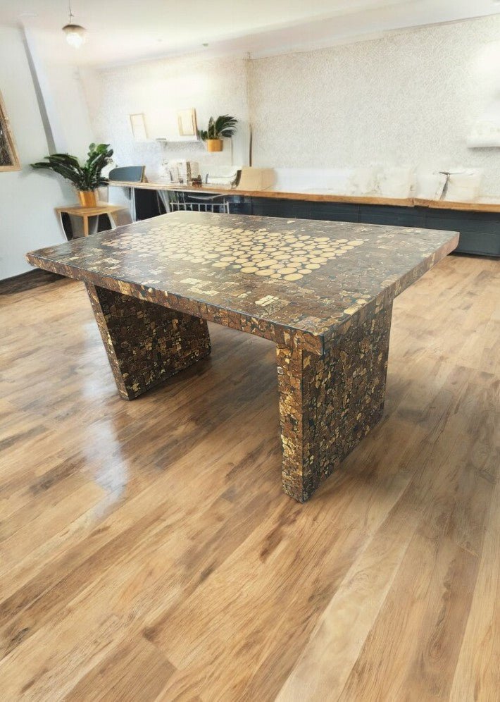 Table en Marqueterie de Coquille de Noix de Coco - Ethic Atelier