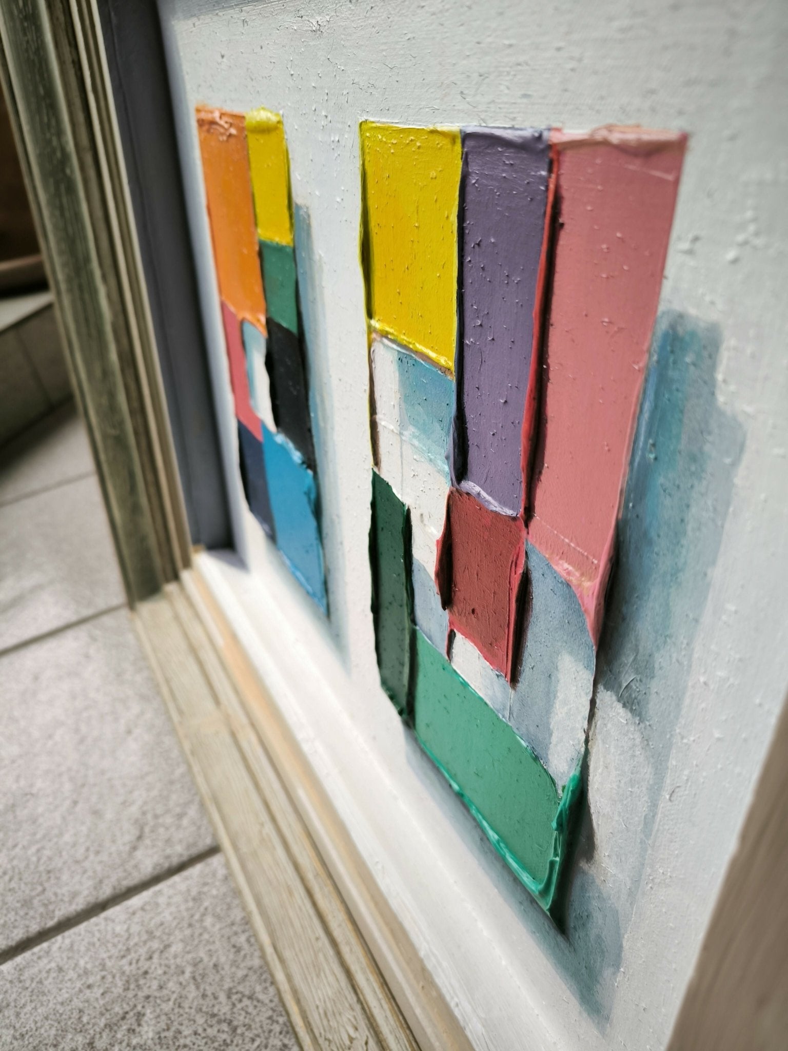 Tableau cubiste effets de matières vers 1950 - Ethic Atelier