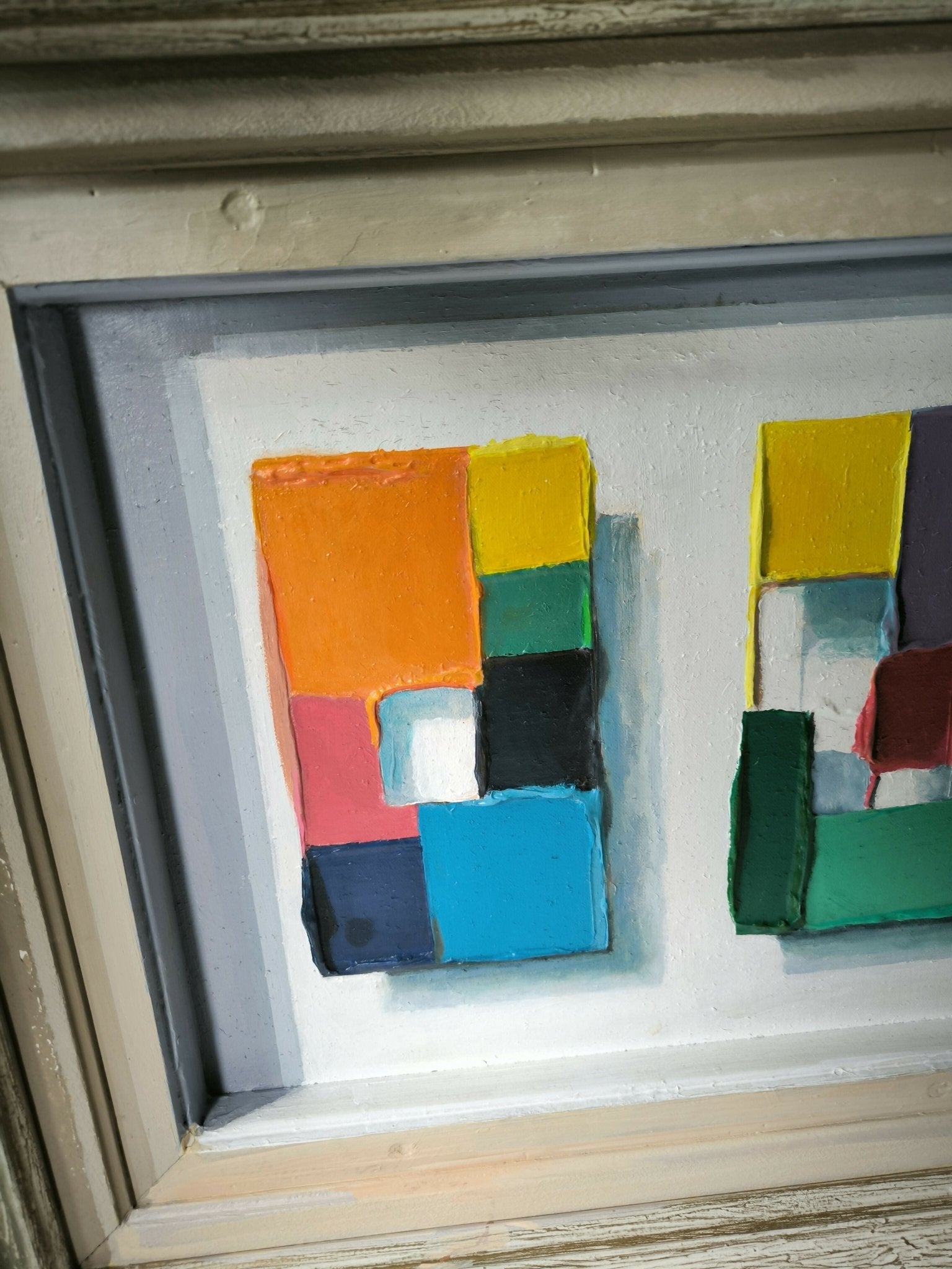 Tableau cubiste effets de matières vers 1950 - Ethic Atelier