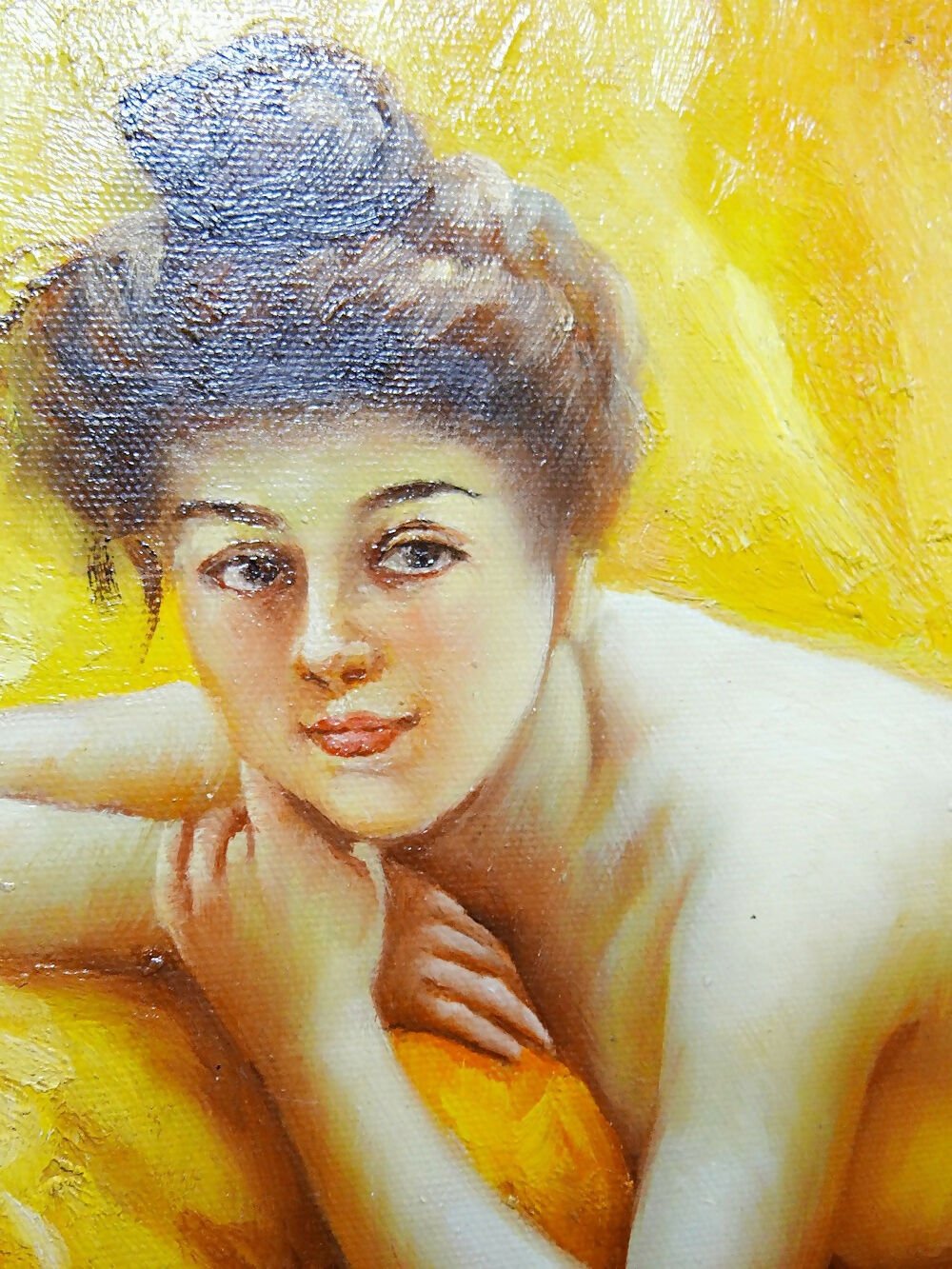 Tableau "Nu au coussin" "La paresseuse" d'après Daniel Hernández Morillo - Ethic Atelier