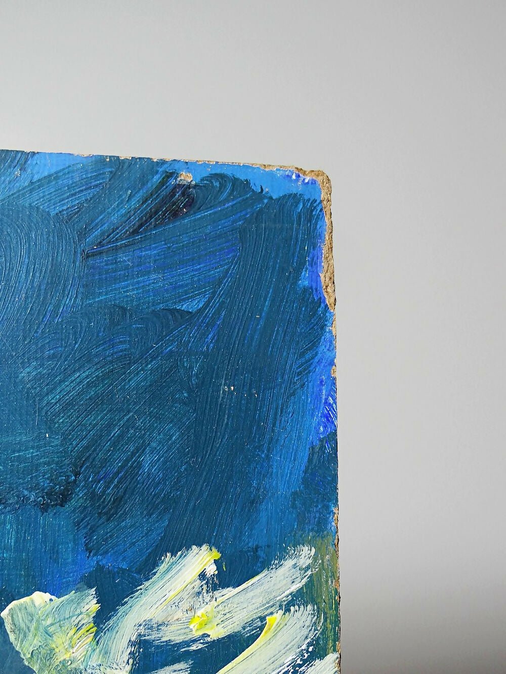 Tableau petit nu de femme allongée, style naïf huile sur panneau vintage - Ethic Atelier